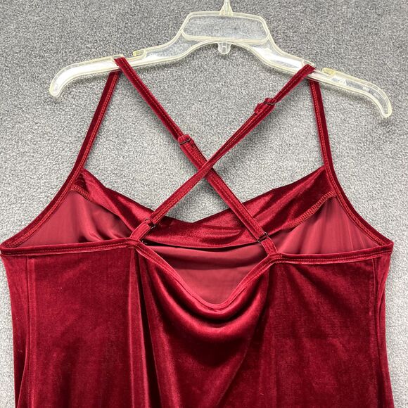 Bloomchic Dress Women Plus 1X 14 16 Red Velvet Bodycon Stretch Adjustable straps - Picture 11 of 13